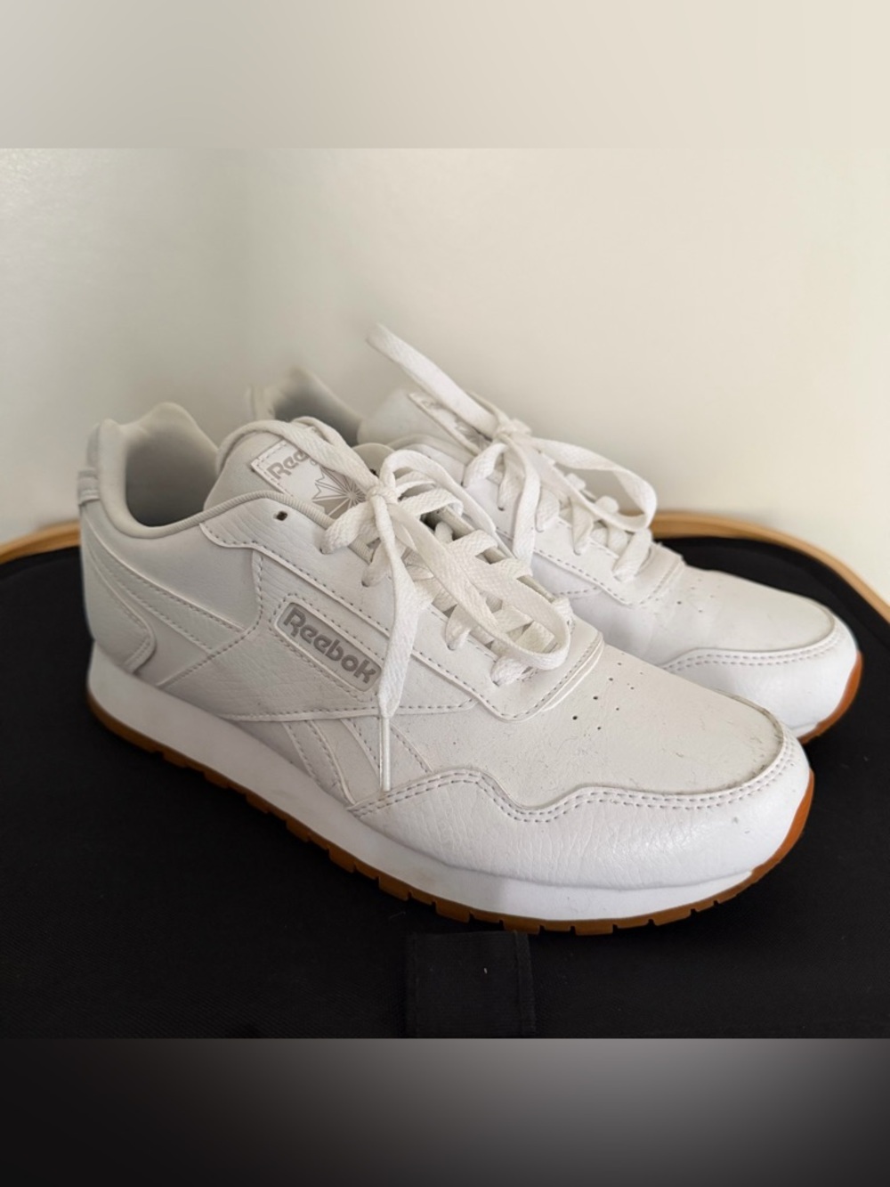 Reebok White Leather Sneakers with Gum Outsole